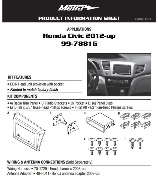 Consola METRA - Honda Civic