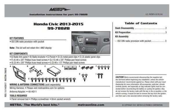 Consola METRA - Honda Civic