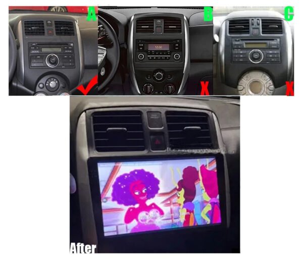 Consola para Nissan Versa Note 2014-2016 (LHD, 9 pulgadas)