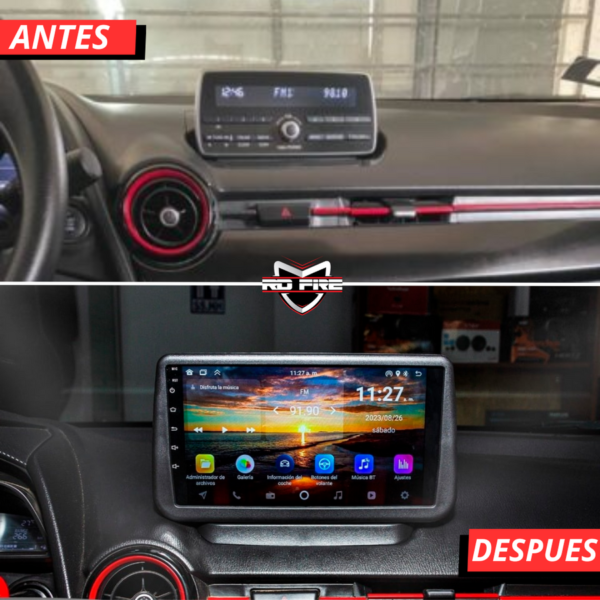 ANTES_2_900x900_fc4ec74a-eab3-4b4d-8878-9fb0fd7ef725 Autoradio + Consola para Mazda 2 2021 (9 pulgadas, negro UV)