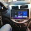 Autoradio + Consola para Hyundai Verna 2010-2014 (9 Pulgadas, con Aire Acondicionado Automático, Color Plata)
