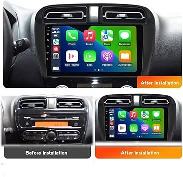 Consola para Mitsubishi Mirage 2012 (9 pulgadas, negro UV)
