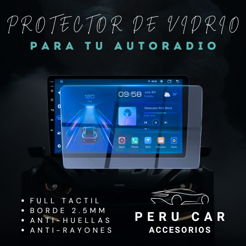 PERUCAR Mica de Vidrio para Autorradio Android 9"