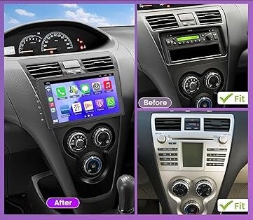 TO-184TC Consola para Toyota Vios 2008-2013 (10.1 Pulgadas, Negro)