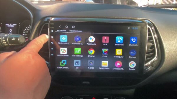 Consola para Jeep Compass 2017 (10.1 Pulgadas, Color Negro)